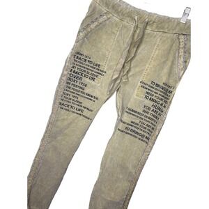 Made In Italy Made With Love-sz 6Printed Casual‎ Pants Joggers Lounge Rhinestone